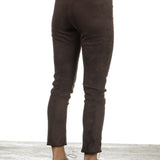 DROMe Damen Leder Leggings braun