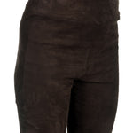 DROMe Damen Leder Leggings braun