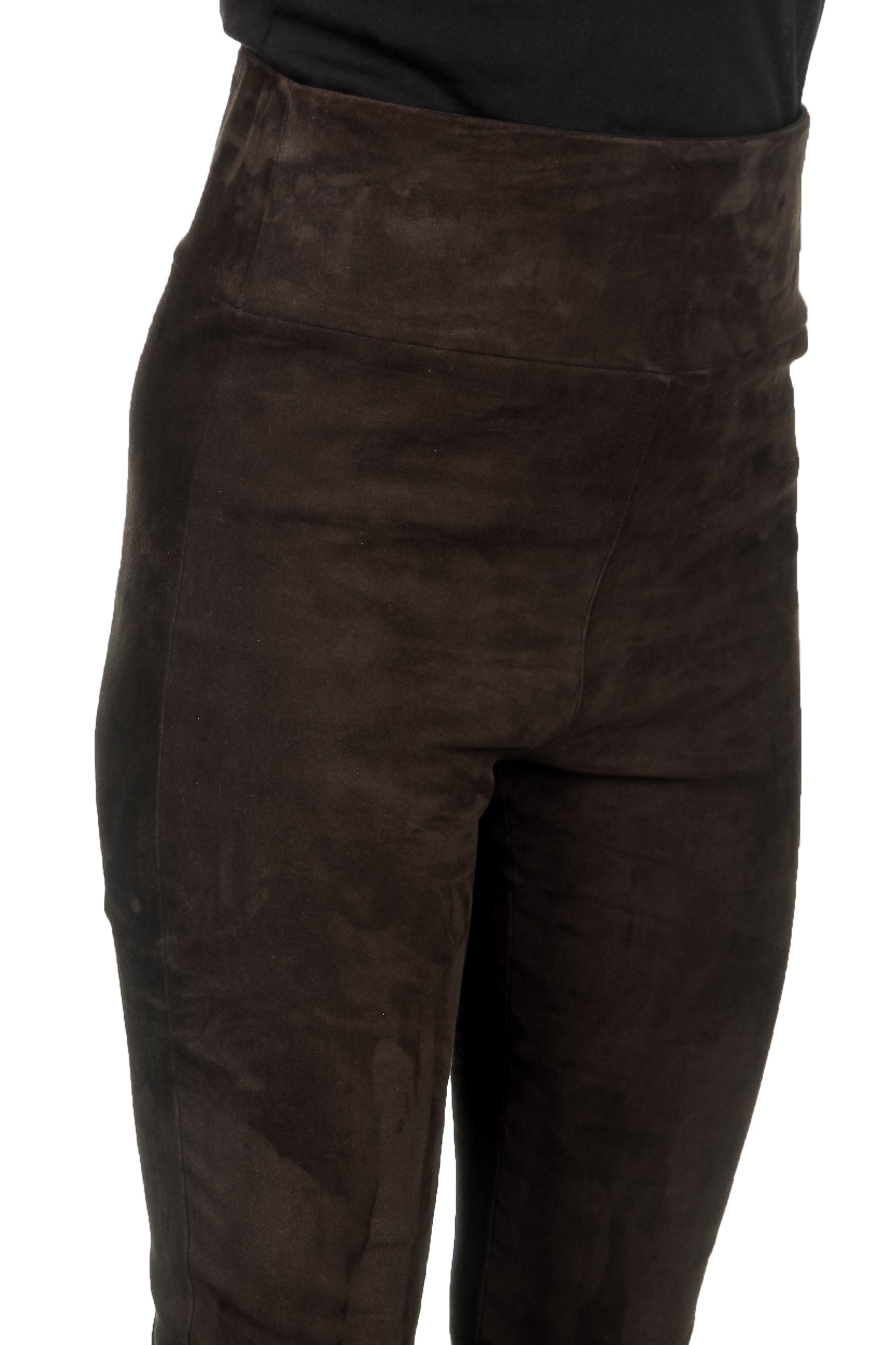 DROMe Damen Leder Leggings braun