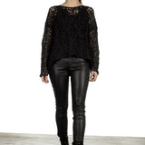 Rundholz Damen Cropped Stricktunika schwarz