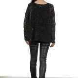 Rundholz Damen Cropped Stricktunika schwarz