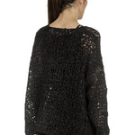 Rundholz Damen Cropped Stricktunika schwarz