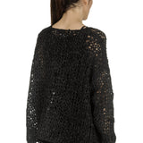 Rundholz Damen Cropped Stricktunika schwarz