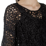 Rundholz Damen Cropped Stricktunika schwarz