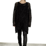 Rundholz Damen Stricktunika in A-Linie schwarz