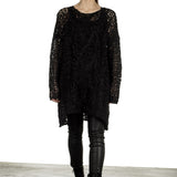 Rundholz Damen Stricktunika in A-Linie schwarz