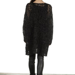 Rundholz Damen Stricktunika in A-Linie schwarz