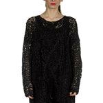 Rundholz Damen Stricktunika in A-Linie schwarz