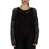 Rundholz Damen Stricktunika in A-Linie schwarz
