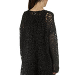 Rundholz Damen Stricktunika in A-Linie schwarz