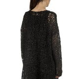 Rundholz Damen Stricktunika in A-Linie schwarz