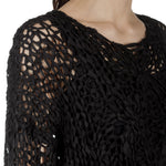 Rundholz Damen Stricktunika in A-Linie schwarz
