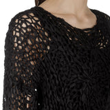 Rundholz Damen Stricktunika in A-Linie schwarz