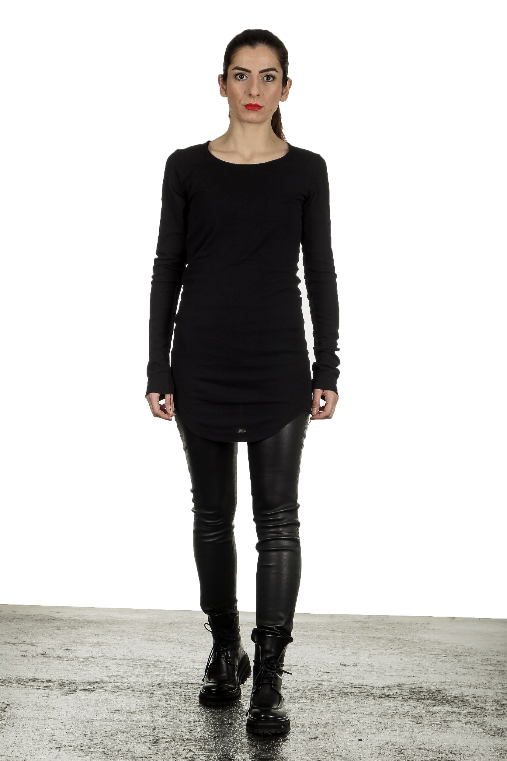 Rundholz Damen Langarmshirt Avantgarde schwarz