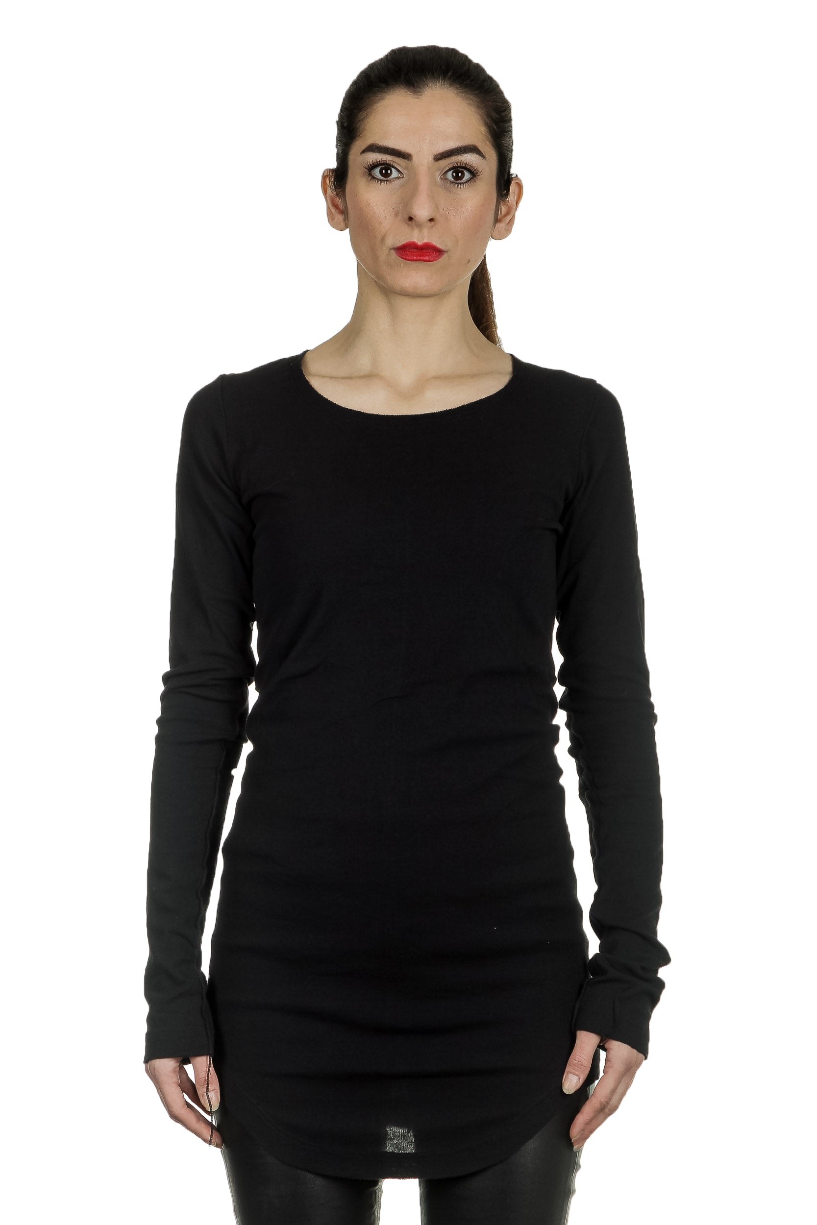 Rundholz Damen Langarmshirt Avantgarde schwarz