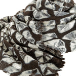Suzusan Decke Shibori aus Wollmischung schwarz weiß