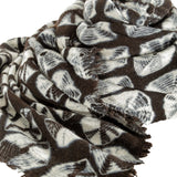 Suzusan Decke Shibori aus Wollmischung schwarz weiß