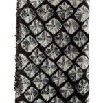 Suzusan Decke Shibori aus Wollmischung schwarz weiß