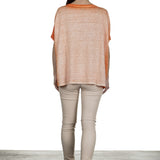 AVANT TOI Damen Oversized T-Shirt aus Leinen orange