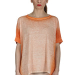 AVANT TOI Damen Oversized T-Shirt aus Leinen orange