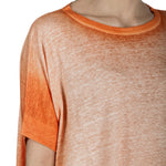 AVANT TOI Damen Oversized T-Shirt aus Leinen orange