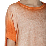 AVANT TOI Damen Oversized T-Shirt aus Leinen orange