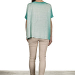 AVANT TOI Damen Oversized T-Shirt aus Leinen türkis