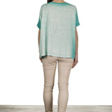 AVANT TOI Damen Oversized T-Shirt aus Leinen türkis