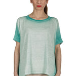 AVANT TOI Damen Oversized T-Shirt aus Leinen türkis