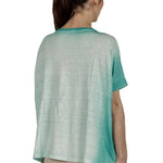 AVANT TOI Damen Oversized T-Shirt aus Leinen türkis