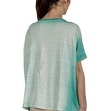 AVANT TOI Damen Oversized T-Shirt aus Leinen türkis