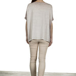 AVANT TOI Damen Oversized T-Shirt aus Leinen taupe