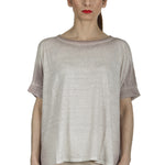 AVANT TOI Damen Oversized T-Shirt aus Leinen taupe