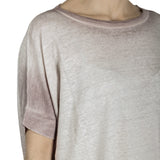 AVANT TOI Damen Oversized T-Shirt aus Leinen taupe