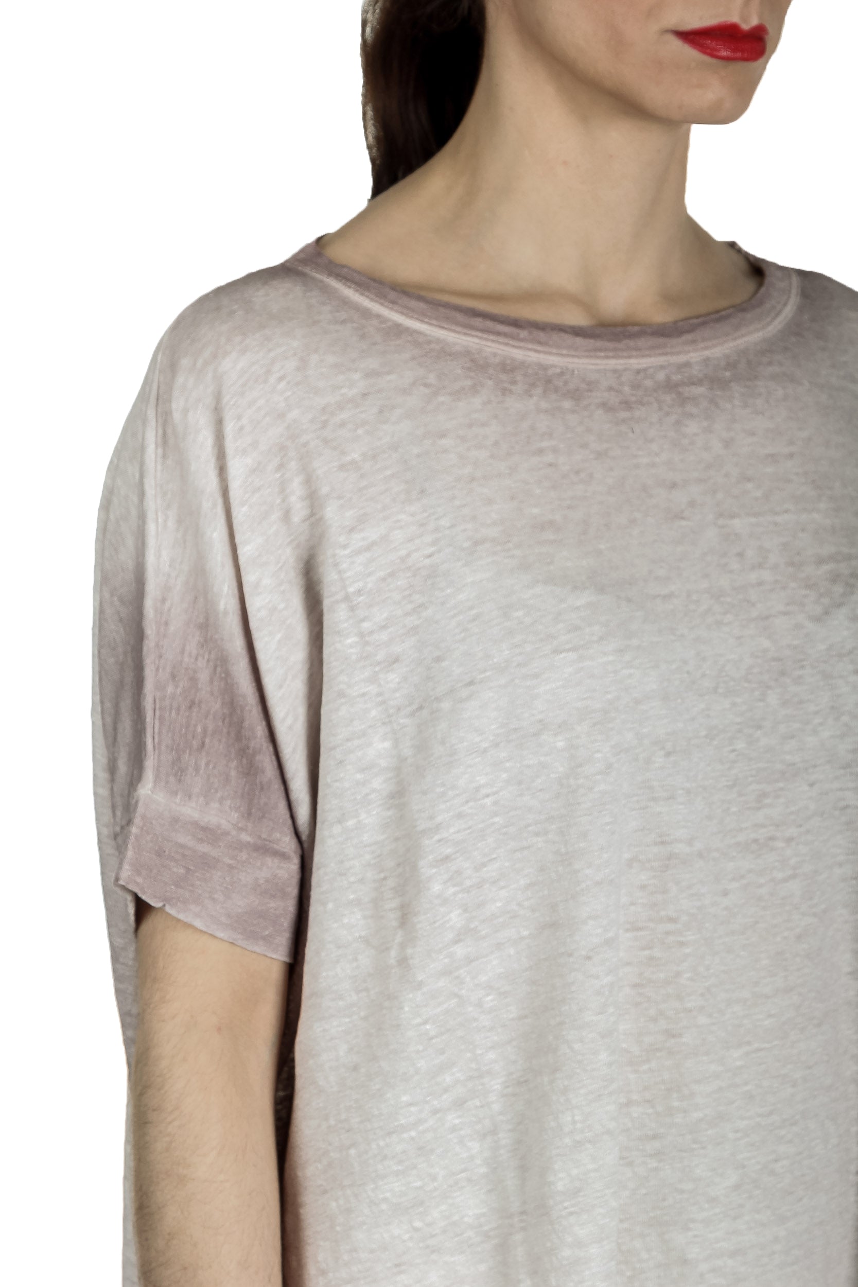 AVANT TOI Damen Oversized T-Shirt aus Leinen taupe