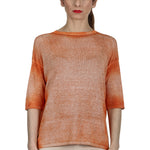 AVANT TOI Damen Feinstrick-Pullover aus Leinenmischung orange
