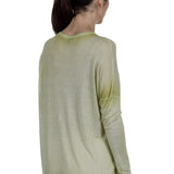 AVANT TOI Damen Fein gestrickter Pullover mit Schlitzen grün