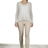AVANT TOI Damen Grobgestrickter Pullover Kaschmir off-white