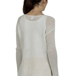 AVANT TOI Damen Grobgestrickter Pullover Kaschmir off-white
