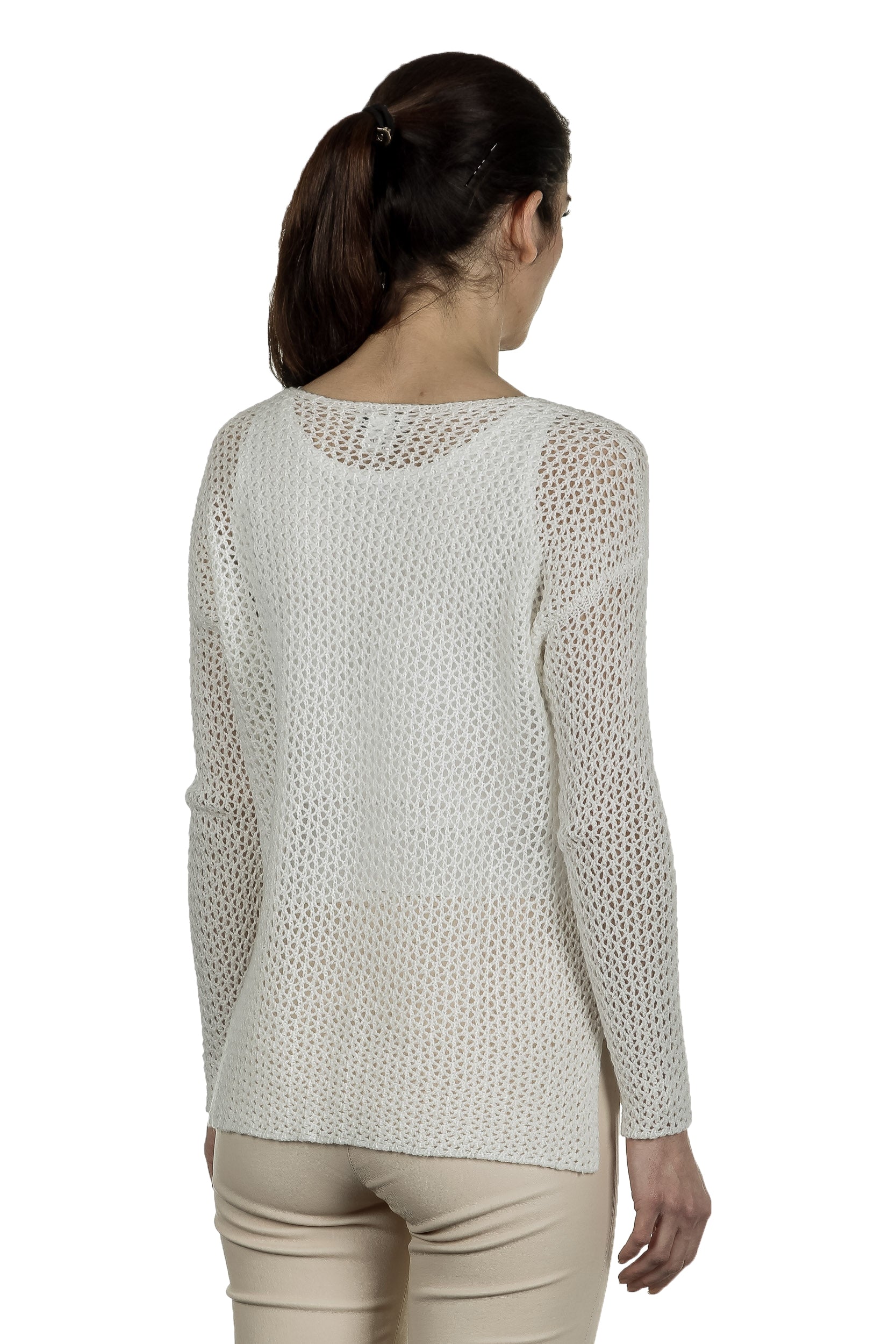 AVANT TOI Damen Grobgestrickter Pullover Kaschmir off-white