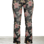 R13 Damen Ausgestellte Cropped-Jeans mit Blumen-Print mehrfarbig