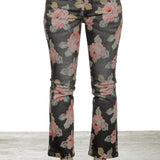 R13 Damen Ausgestellte Cropped-Jeans mit Blumen-Print mehrfarbig