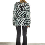 R13 Damen Pullover mit Zebradruck aus Baumwolle mehrfarbig