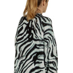 R13 Damen Pullover mit Zebradruck aus Baumwolle mehrfarbig