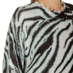 R13 Damen Pullover mit Zebradruck aus Baumwolle mehrfarbig