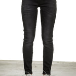 R13 Damen Skinny-Jeans mit hohem Bund schwarz