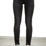 R13 Damen Skinny-Jeans mit hohem Bund schwarz