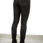 R13 Damen Skinny-Jeans mit hohem Bund schwarz