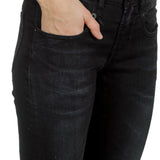 R13 Damen Skinny-Jeans mit hohem Bund schwarz