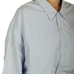 R13 Damen Geknöpftes Cropped-Hemd Gestreift blau weiß